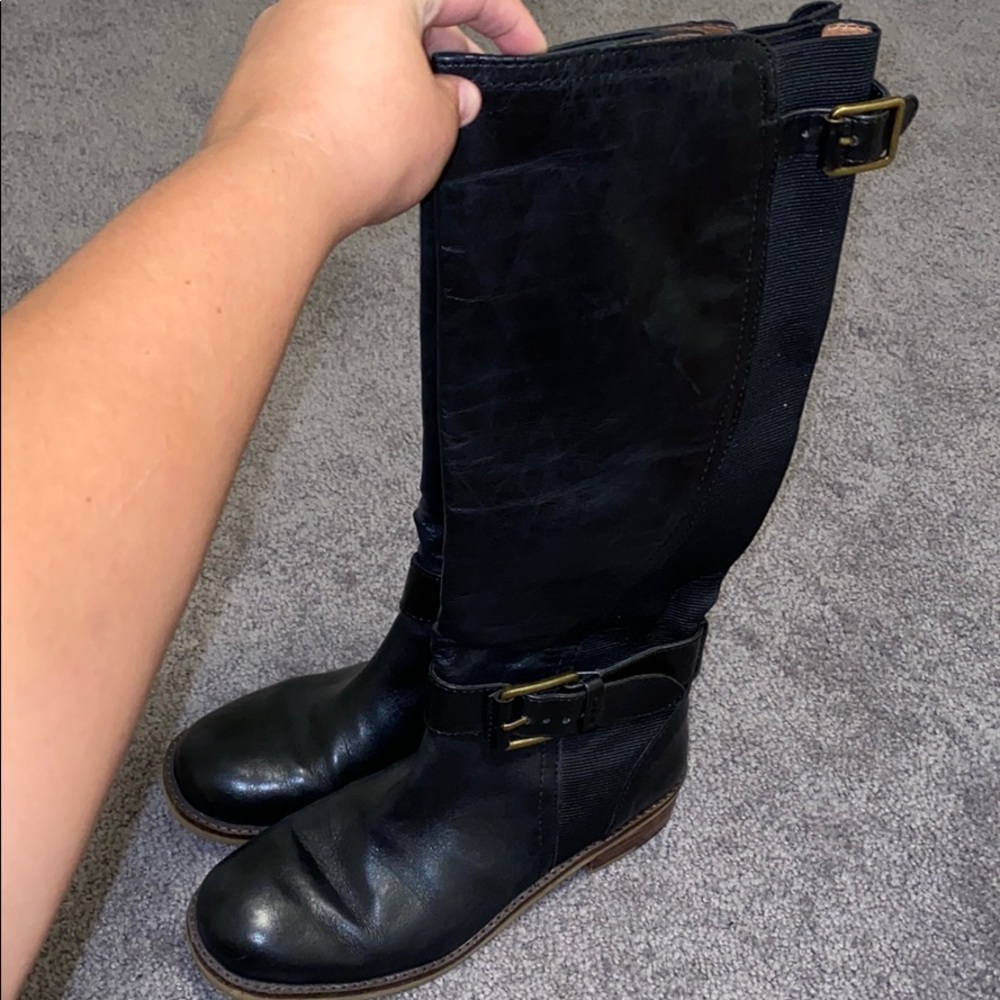 EUC Lucky Brand Leather Elastic Back Riding Boots - Picture 2 of 6